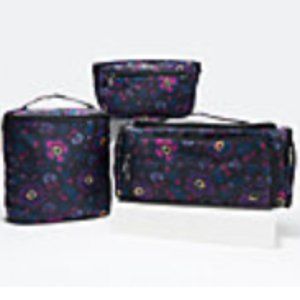 Lug 3-Piece Trolley XL Organizational Set /BohoFloral Black / NWOT